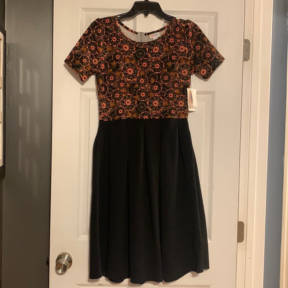 NWT LuLaRoe Amelia dress with silver color back zipper.